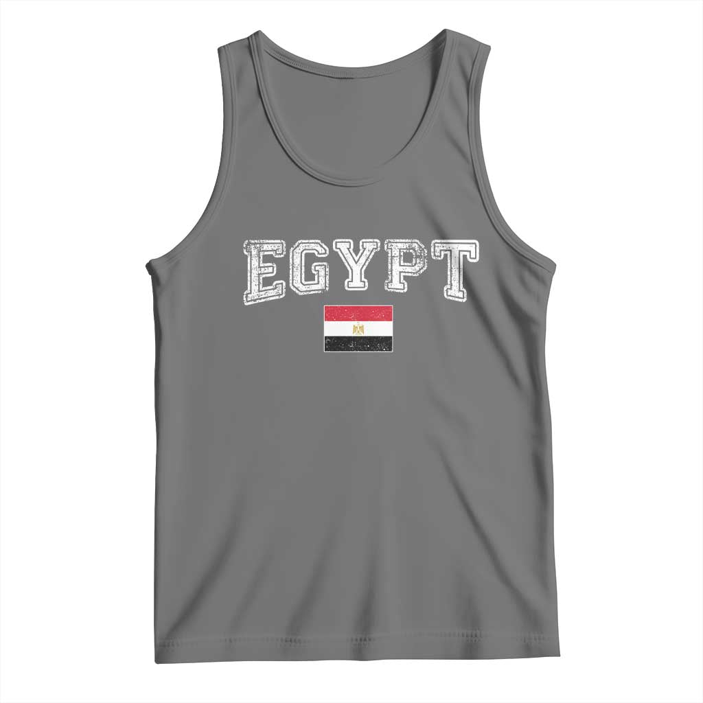 Vintage Egypt Tank Top Distressed Flag Patriotic Football Fan Pride Gift for Egyptians TS10 Black Heather Print Your Wear