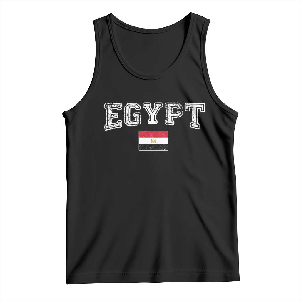 Vintage Egypt Tank Top Distressed Flag Patriotic Football Fan Pride Gift for Egyptians TS10 Black Print Your Wear