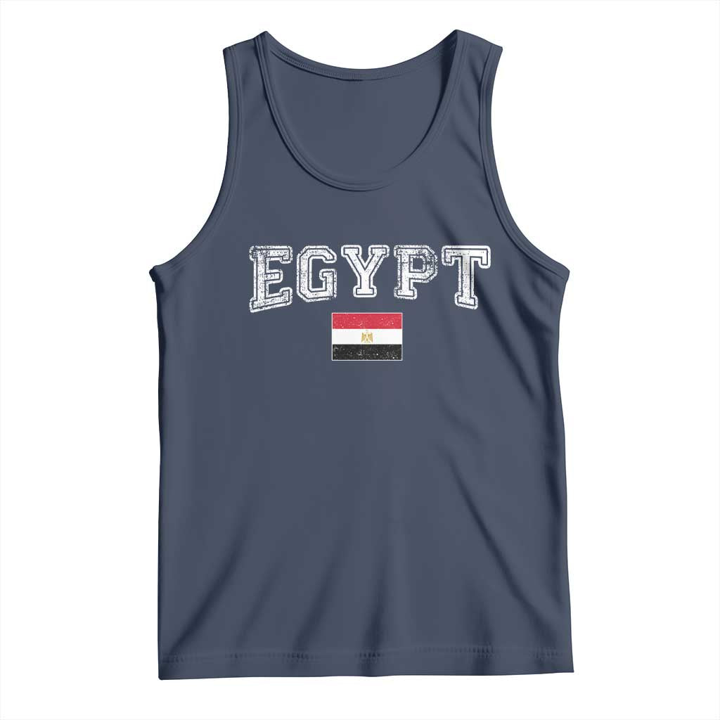 Vintage Egypt Tank Top Distressed Flag Patriotic Football Fan Pride Gift for Egyptians TS10 Navy Print Your Wear