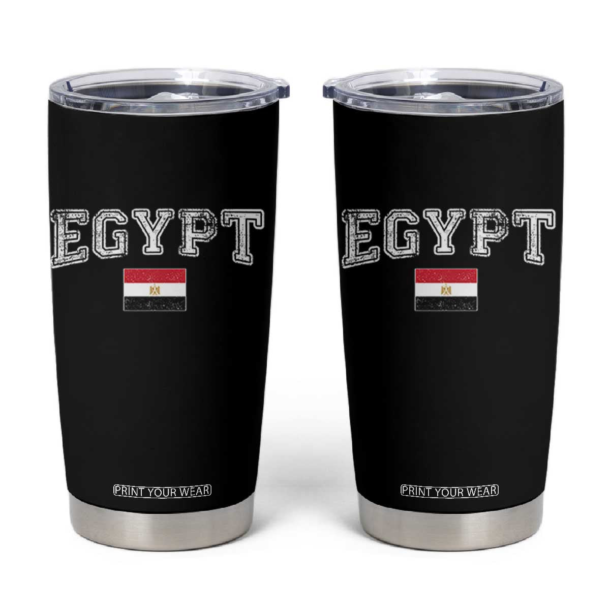 Vintage Egypt Tumbler Cup Distressed Flag Patriotic Football Fan Pride Gift for Egyptians TS10 Black Print Your Wear
