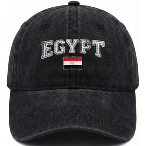 Vintage Egypt Washed Cotton Baseball Cap Distressed Flag Patriotic Football Fan Pride Gift for Egyptians TS10 Print Your Wear