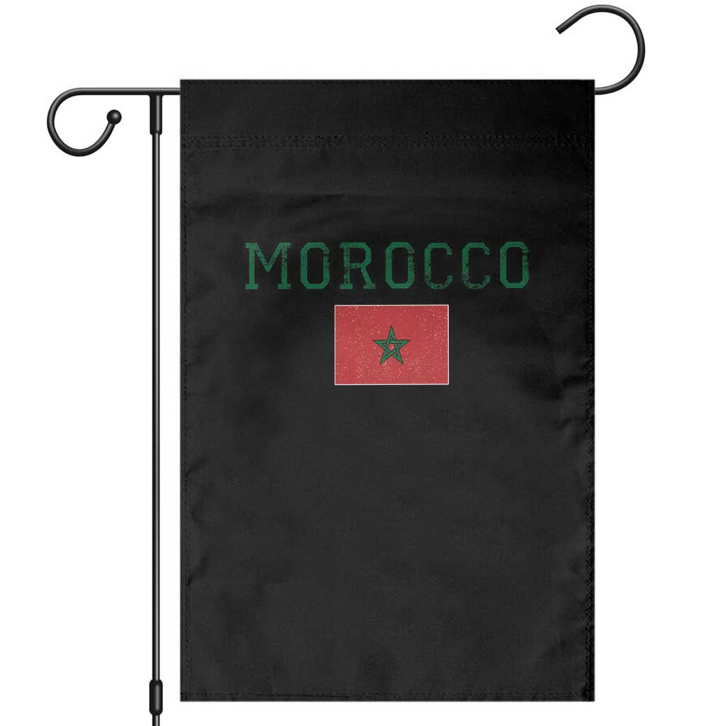 Vintage Morocco Flag Garden Flag Distressed Graphic Heritage Pride Gift for Moroccan TS10 Black Print Your Wear