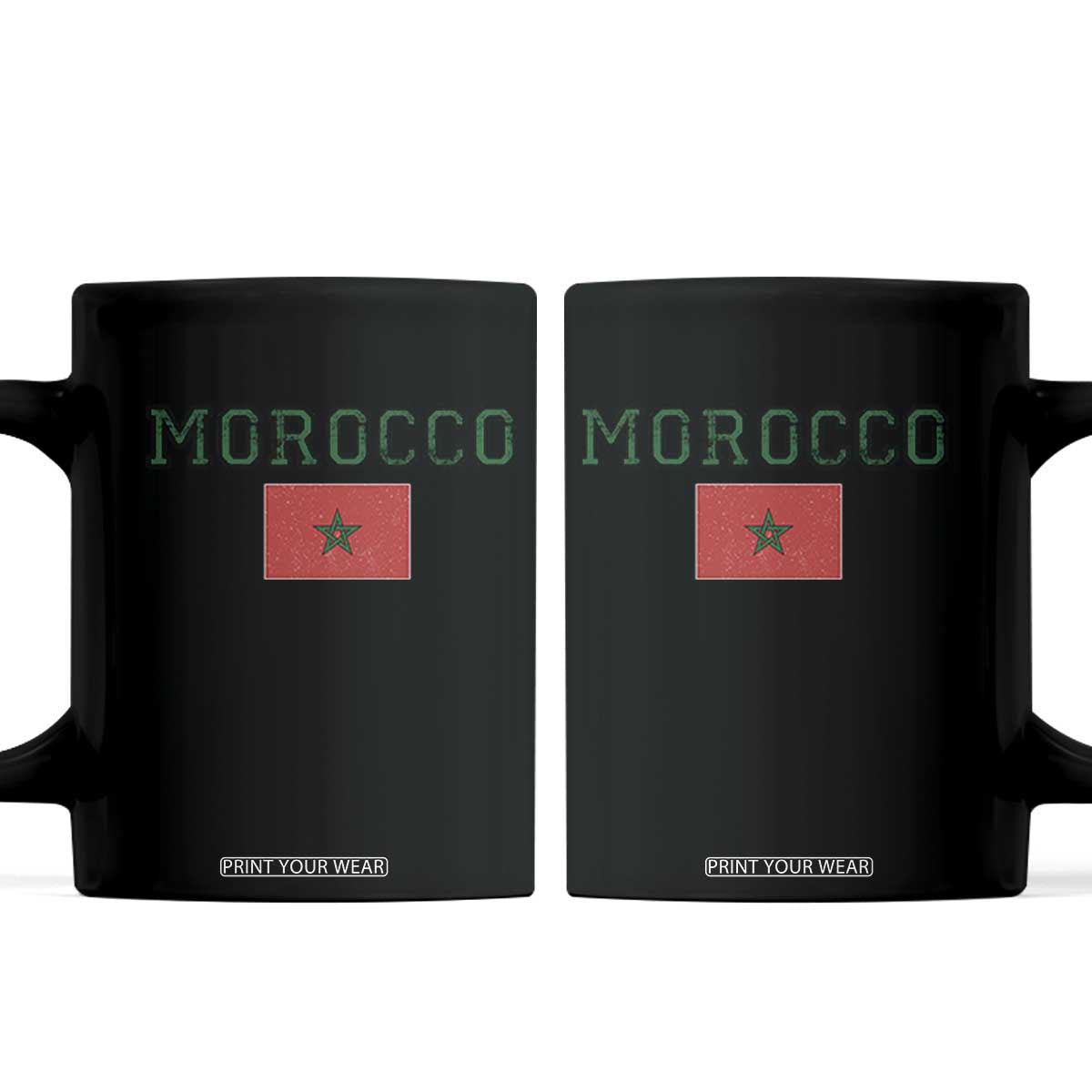 Vintage Morocco Flag Coffee Mug Distressed Graphic Heritage Pride Gift for Moroccan TS10 Black Print Your Wear