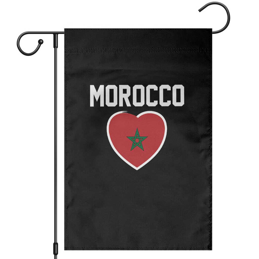 Morocco Heart Flag Garden Flag Patriotic Love Gift for Proud Moroccan TS10 Black Print Your Wear