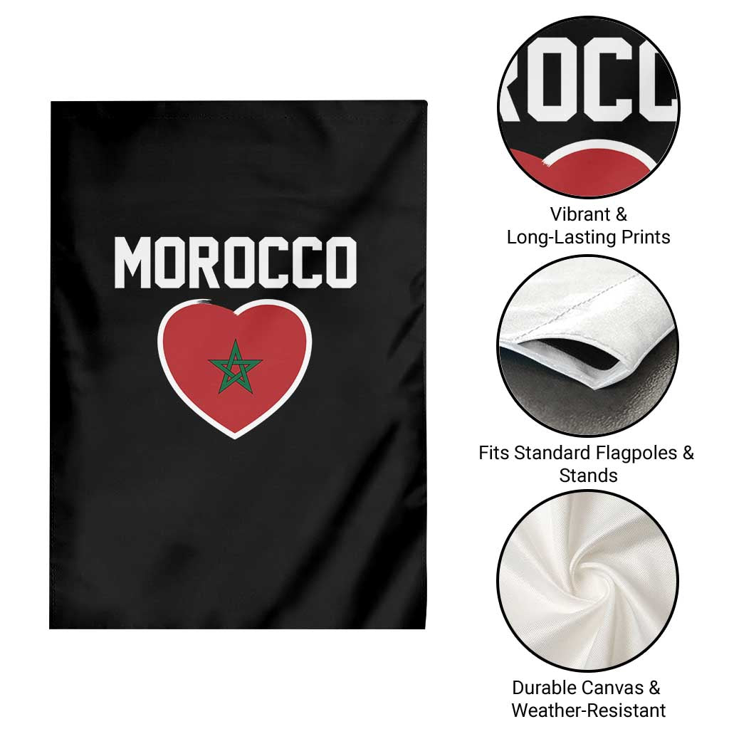 Morocco Heart Flag Garden Flag Patriotic Love Gift for Proud Moroccan TS10 Print Your Wear