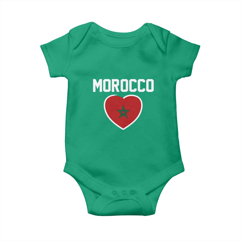 Morocco Heart Flag Baby Onesie Patriotic Love Gift for Proud Moroccan TS10 Irish Green Print Your Wear