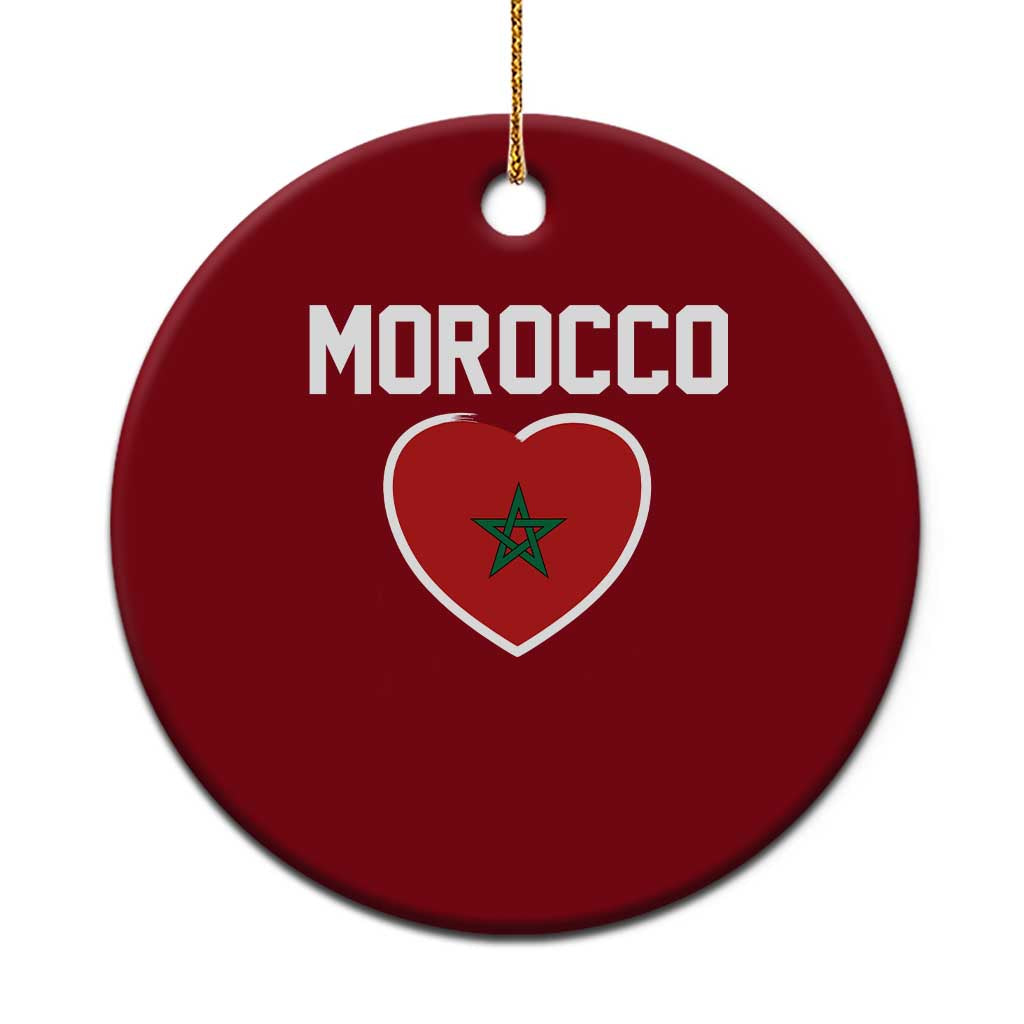 Morocco Heart Flag Ceramic Ornament Patriotic Love Gift for Proud Moroccan TS10 1pc Red Print Your Wear