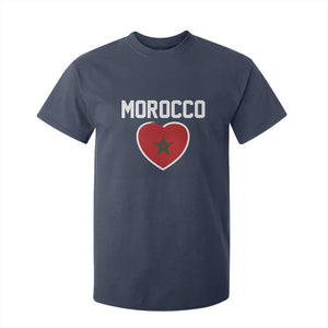 Morocco Heart Flag T Shirt For Kid Patriotic Love Gift for Proud Moroccan TS10 Navy Print Your Wear