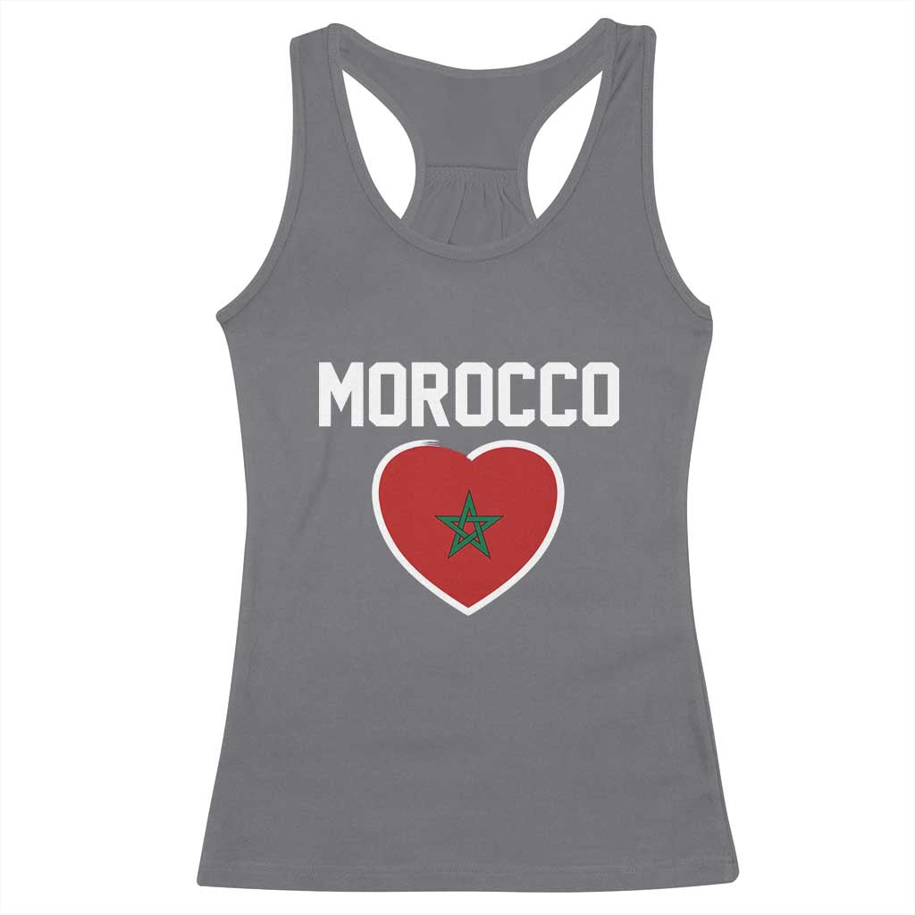 Morocco Heart Flag Racerback Tank Top Patriotic Love Gift for Proud Moroccan TS10 Charcoal Print Your Wear