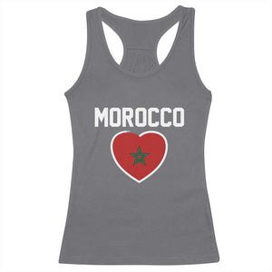 Morocco Heart Flag Racerback Tank Top Patriotic Love Gift for Proud Moroccan TS10 Charcoal Print Your Wear