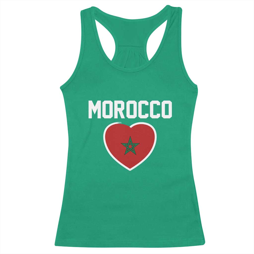 Morocco Heart Flag Racerback Tank Top Patriotic Love Gift for Proud Moroccan TS10 Irish Green Print Your Wear