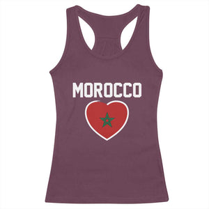 Morocco Heart Flag Racerback Tank Top Patriotic Love Gift for Proud Moroccan TS10 Maroon Print Your Wear