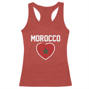 Morocco Heart Flag Racerback Tank Top Patriotic Love Gift for Proud Moroccan TS10 Red Print Your Wear