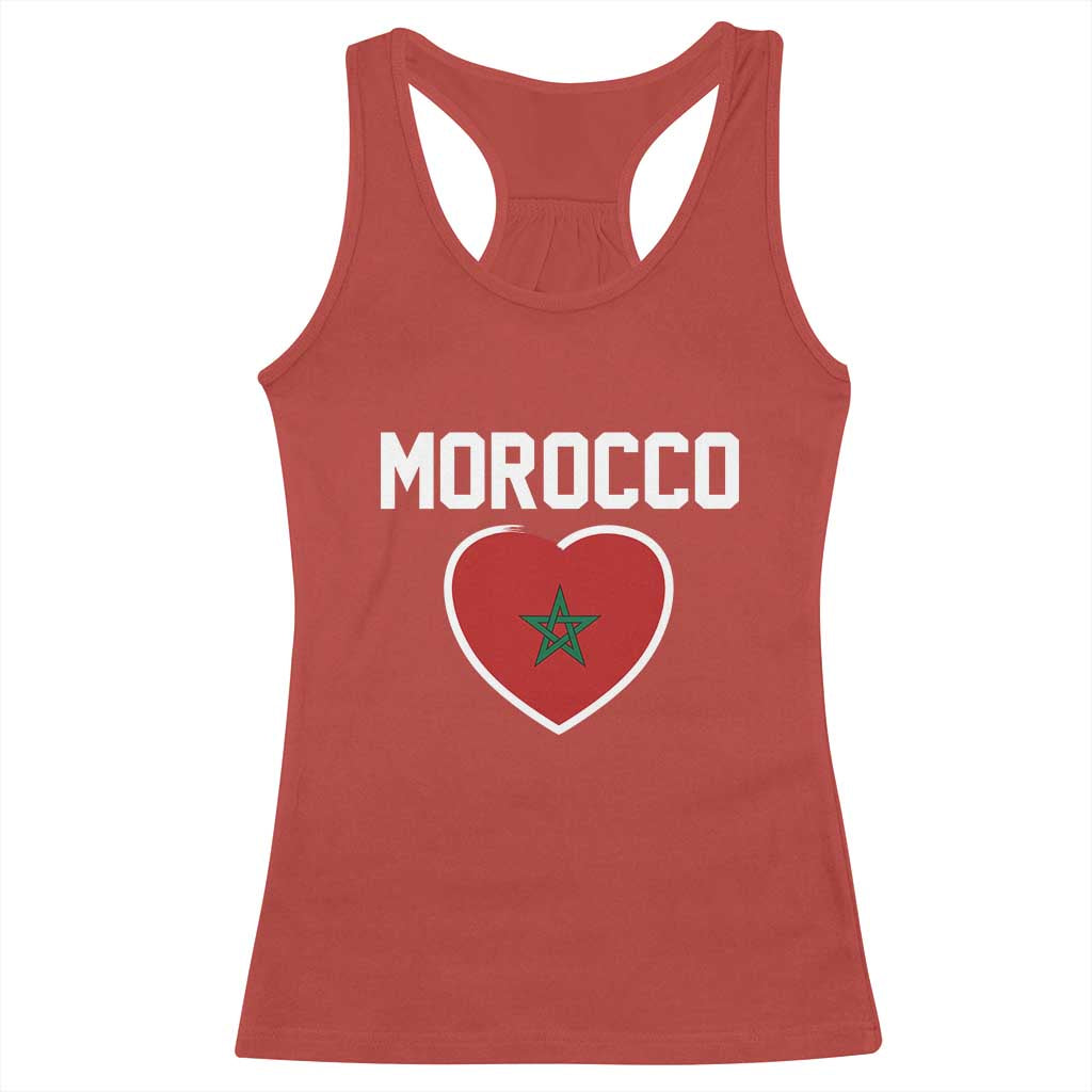 Morocco Heart Flag Racerback Tank Top Patriotic Love Gift for Proud Moroccan TS10 Red Print Your Wear