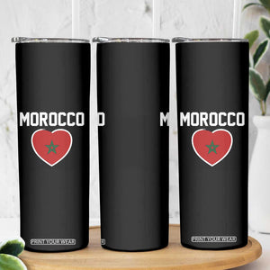 Morocco Heart Flag Skinny Tumbler Patriotic Love Gift for Proud Moroccan TS10 Print Your Wear