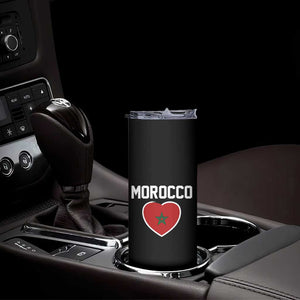 Morocco Heart Flag Skinny Tumbler Patriotic Love Gift for Proud Moroccan TS10 Print Your Wear