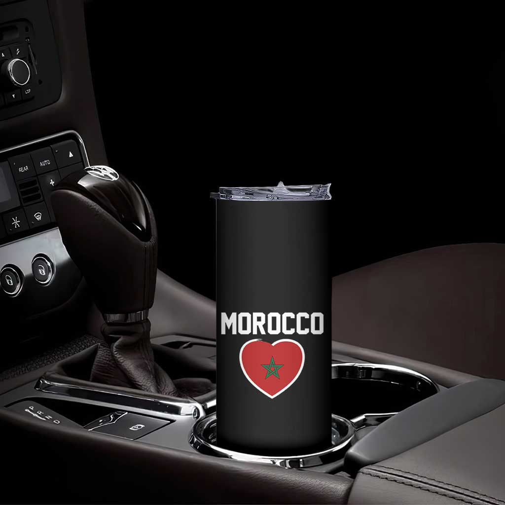Morocco Heart Flag Skinny Tumbler Patriotic Love Gift for Proud Moroccan TS10 Print Your Wear