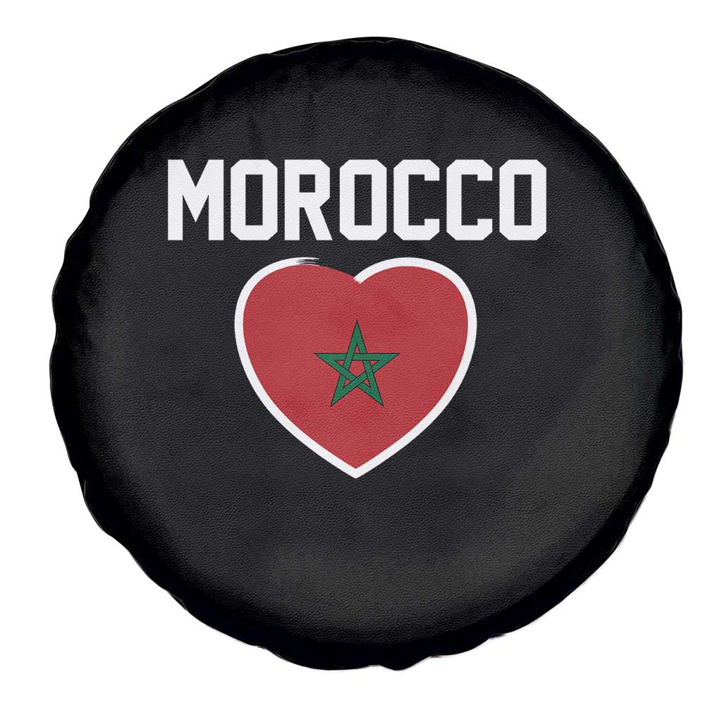 Morocco Heart Flag Spare Tire Cover Patriotic Love Gift for Proud Moroccan TS10 Print Your Wear