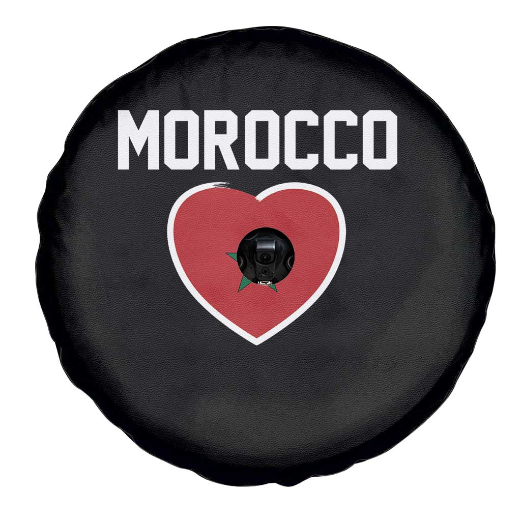 Morocco Heart Flag Spare Tire Cover Patriotic Love Gift for Proud Moroccan TS10 Print Your Wear