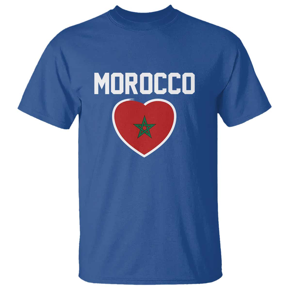 Morocco Heart Flag T Shirt Patriotic Love Gift for Proud Moroccan TS10 Royal Blue Print Your Wear