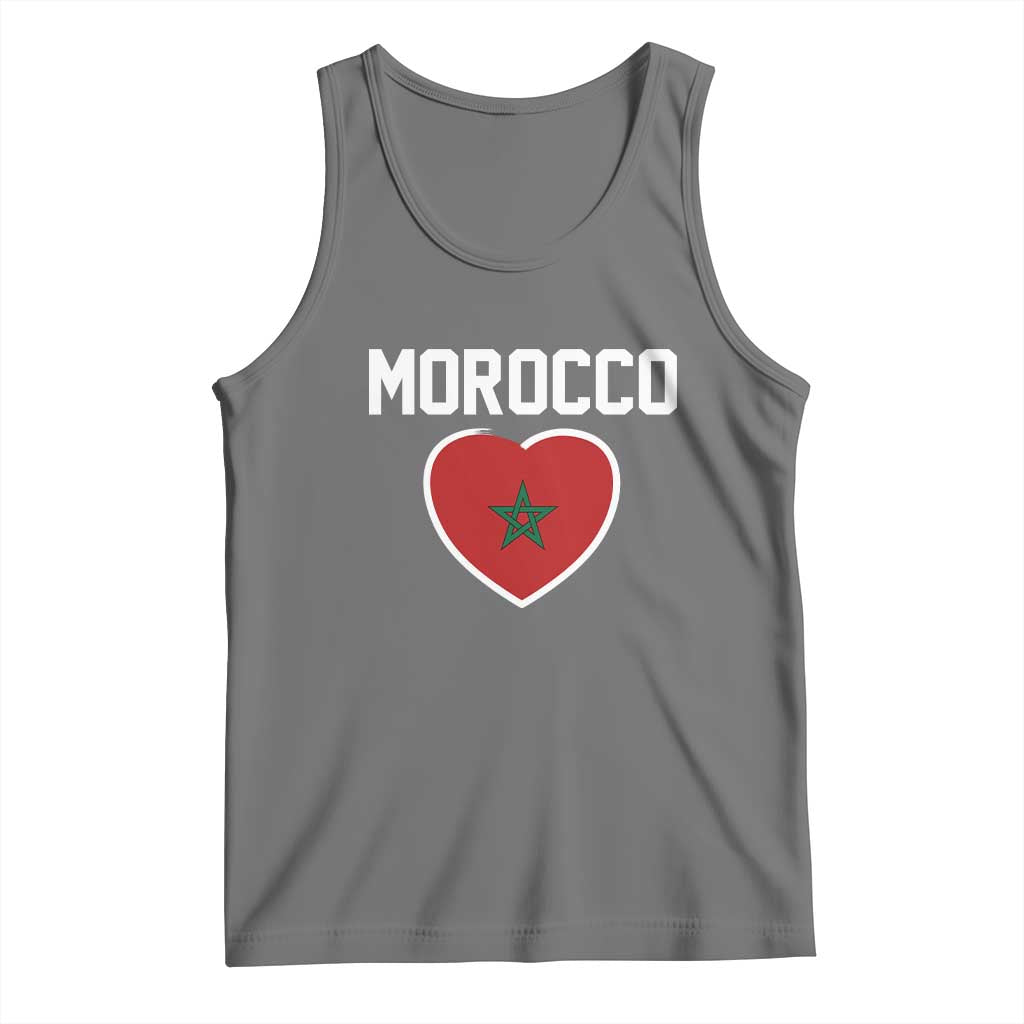 Morocco Heart Flag Tank Top Patriotic Love Gift for Proud Moroccan TS10 Black Heather Print Your Wear