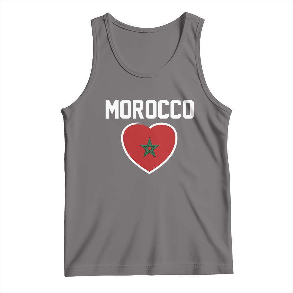 Morocco Heart Flag Tank Top Patriotic Love Gift for Proud Moroccan TS10 Deep Heather Print Your Wear