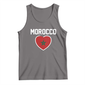 Morocco Heart Flag Tank Top Patriotic Love Gift for Proud Moroccan TS10 Deep Heather Print Your Wear