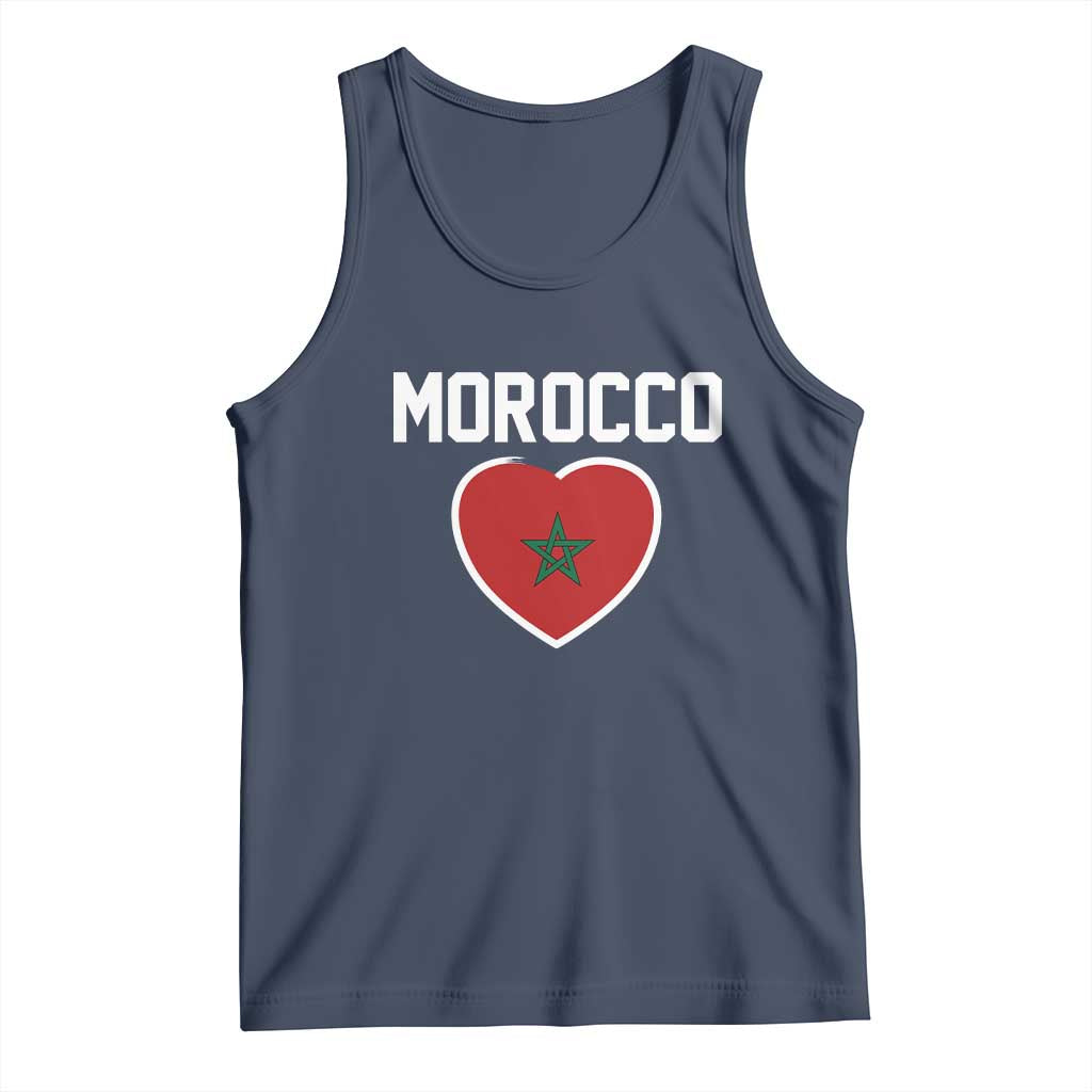 Morocco Heart Flag Tank Top Patriotic Love Gift for Proud Moroccan TS10 Navy Print Your Wear