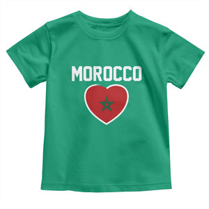 Morocco Heart Flag Toddler T Shirt Patriotic Love Gift for Proud Moroccan TS10 Irish Green Print Your Wear