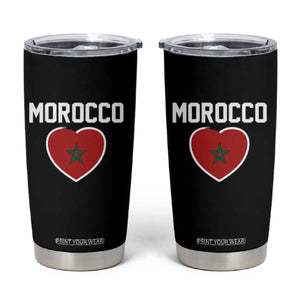 Morocco Heart Flag Tumbler Cup Patriotic Love Gift for Proud Moroccan TS10 Black Print Your Wear