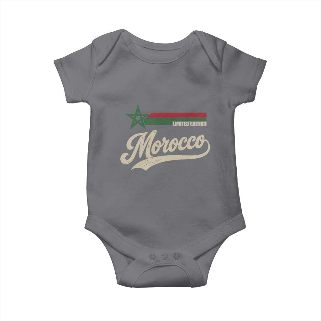 Morocco Baby Onesie Limited Edition Vintage Moroccan Pride Retro TS10 Charcoal Print Your Wear