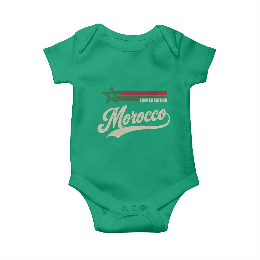 Morocco Baby Onesie Limited Edition Vintage Moroccan Pride Retro TS10 Irish Green Print Your Wear