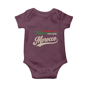 Morocco Baby Onesie Limited Edition Vintage Moroccan Pride Retro TS10 Maroon Print Your Wear