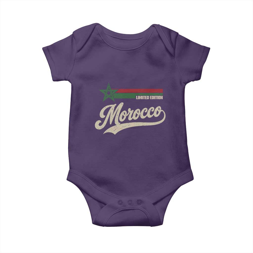 Morocco Baby Onesie Limited Edition Vintage Moroccan Pride Retro TS10 Purple Print Your Wear