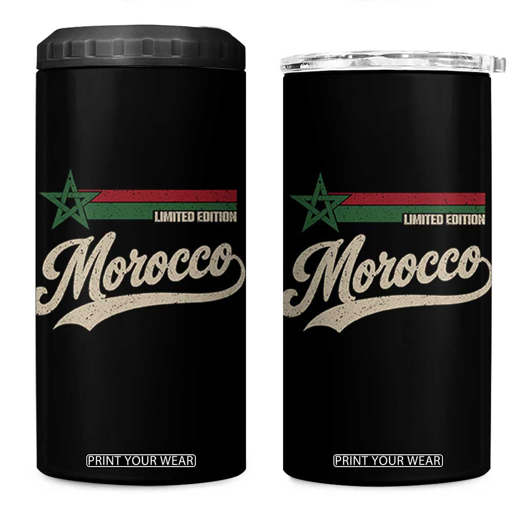 Morocco 4 in 1 Can Cooler Tumbler Limited Edition Vintage Moroccan Pride Retro TS10 One Size: 16 oz Black Print Your Wear