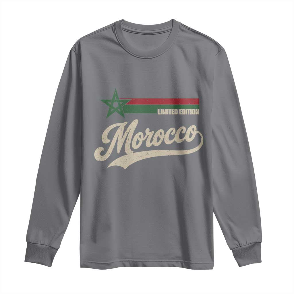 Morocco Long Sleeve Shirt Limited Edition Vintage Moroccan Pride Retro TS10 Charcoal Print Your Wear