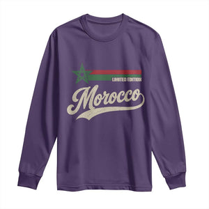 Morocco Long Sleeve Shirt Limited Edition Vintage Moroccan Pride Retro TS10 S Purple Print Your Wear