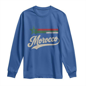 Morocco Long Sleeve Shirt Limited Edition Vintage Moroccan Pride Retro TS10 Royal Blue Print Your Wear