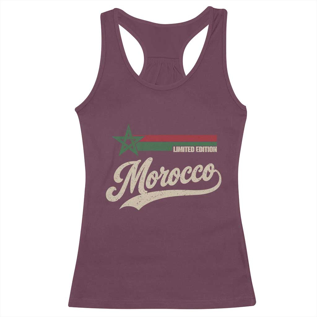 Morocco Racerback Tank Top Limited Edition Vintage Moroccan Pride Retro TS10 Maroon Print Your Wear