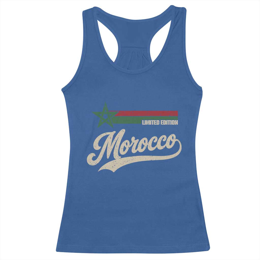 Morocco Racerback Tank Top Limited Edition Vintage Moroccan Pride Retro TS10 Royal Blue Print Your Wear