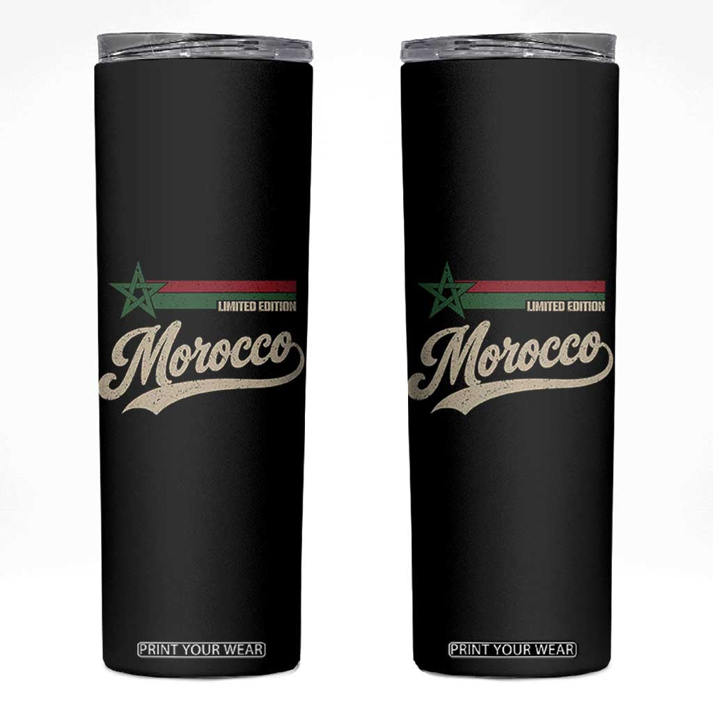Morocco Skinny Tumbler Limited Edition Vintage Moroccan Pride Retro TS10 Black Print Your Wear