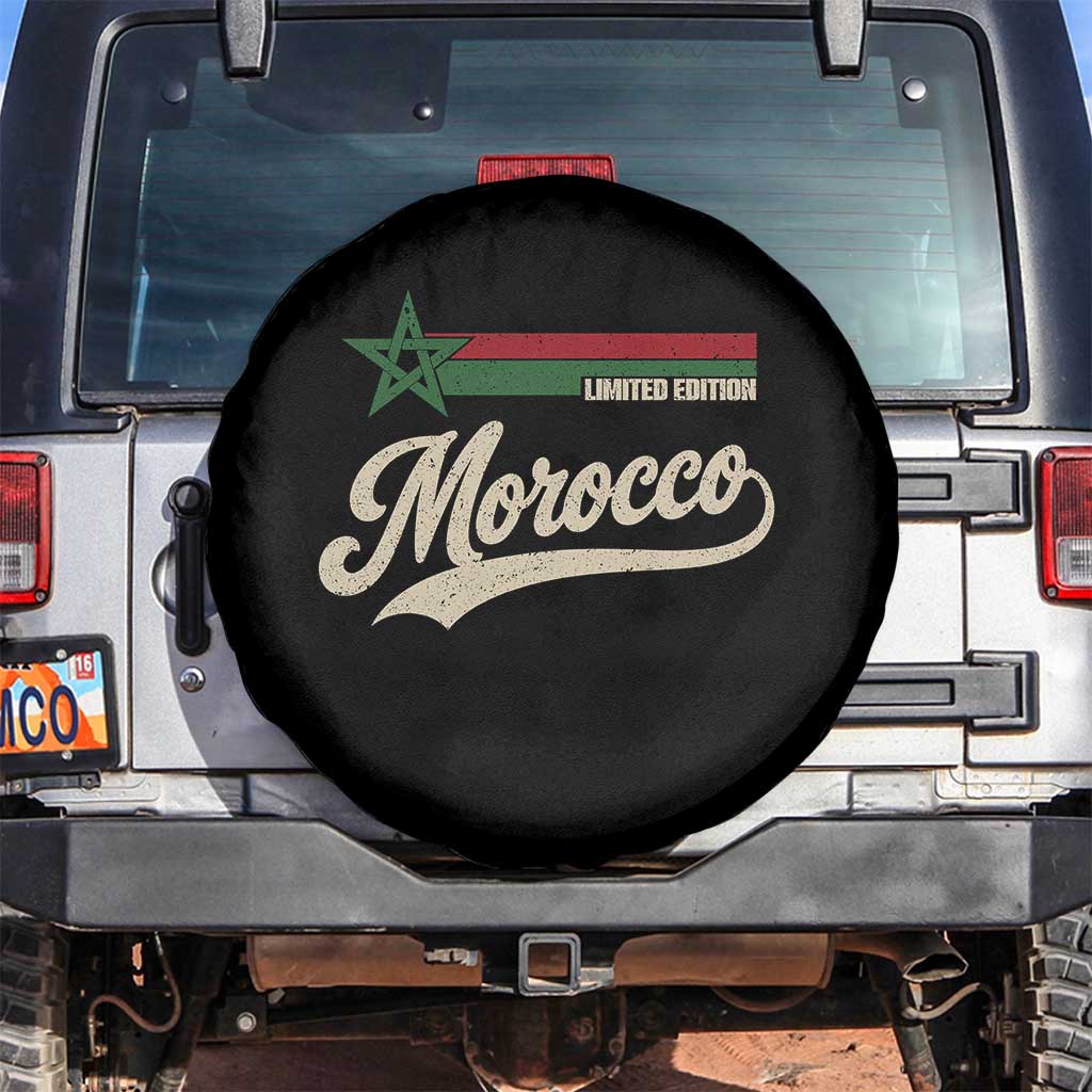 Morocco Spare Tire Cover Limited Edition Vintage Moroccan Pride Retro TS10 No hole Black Print Your Wear
