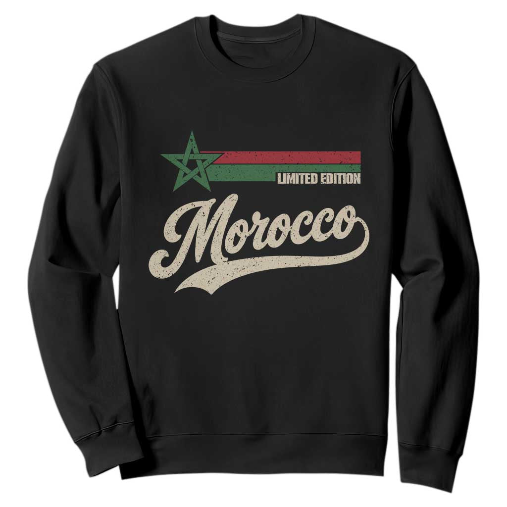 Morocco Sweatshirt Limited Edition Vintage Moroccan Pride Retro TS10 Black Print Your Wear