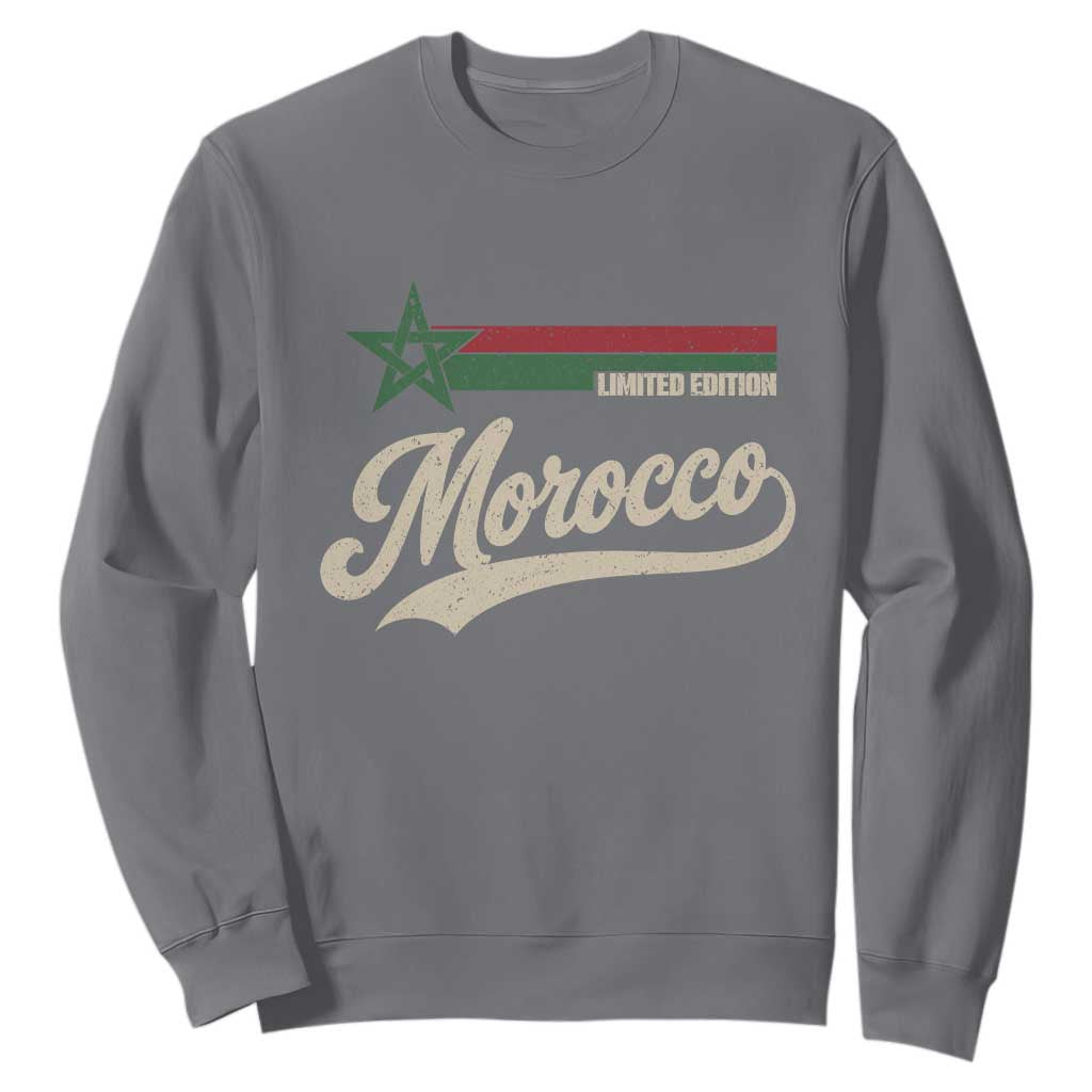 Morocco Sweatshirt Limited Edition Vintage Moroccan Pride Retro TS10 Charcoal Print Your Wear