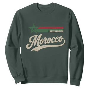 Morocco Sweatshirt Limited Edition Vintage Moroccan Pride Retro TS10 Dark Forest Green Print Your Wear