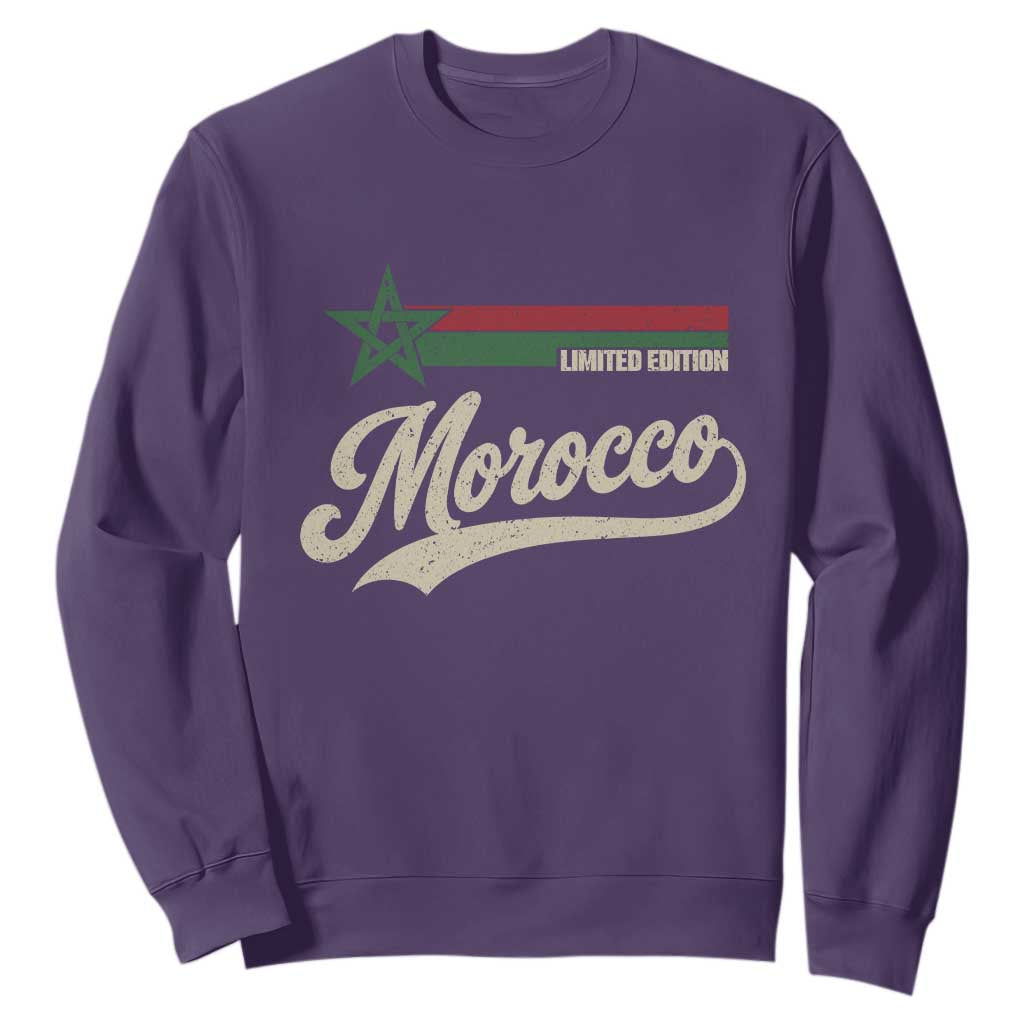 Morocco Sweatshirt Limited Edition Vintage Moroccan Pride Retro TS10 S Purple Print Your Wear