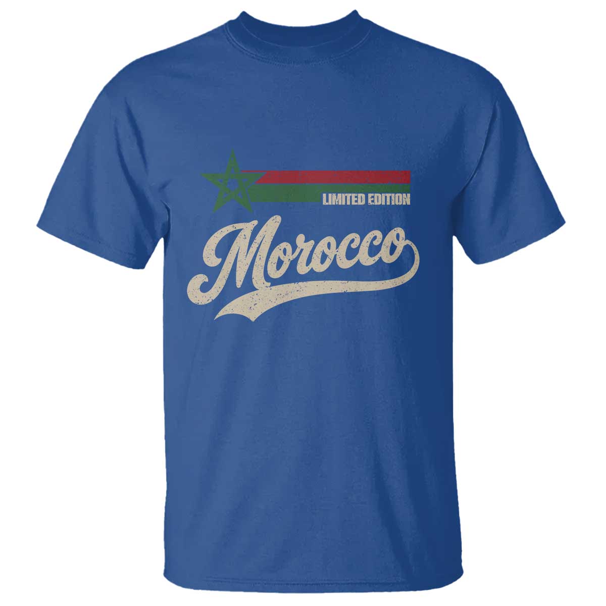 Morocco T Shirt Limited Edition Vintage Moroccan Pride Retro TS10 Royal Blue Print Your Wear