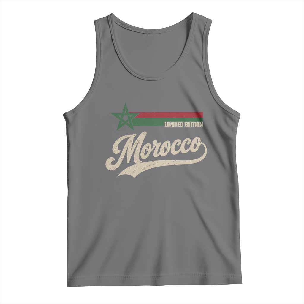 Morocco Tank Top Limited Edition Vintage Moroccan Pride Retro TS10 Black Heather Print Your Wear
