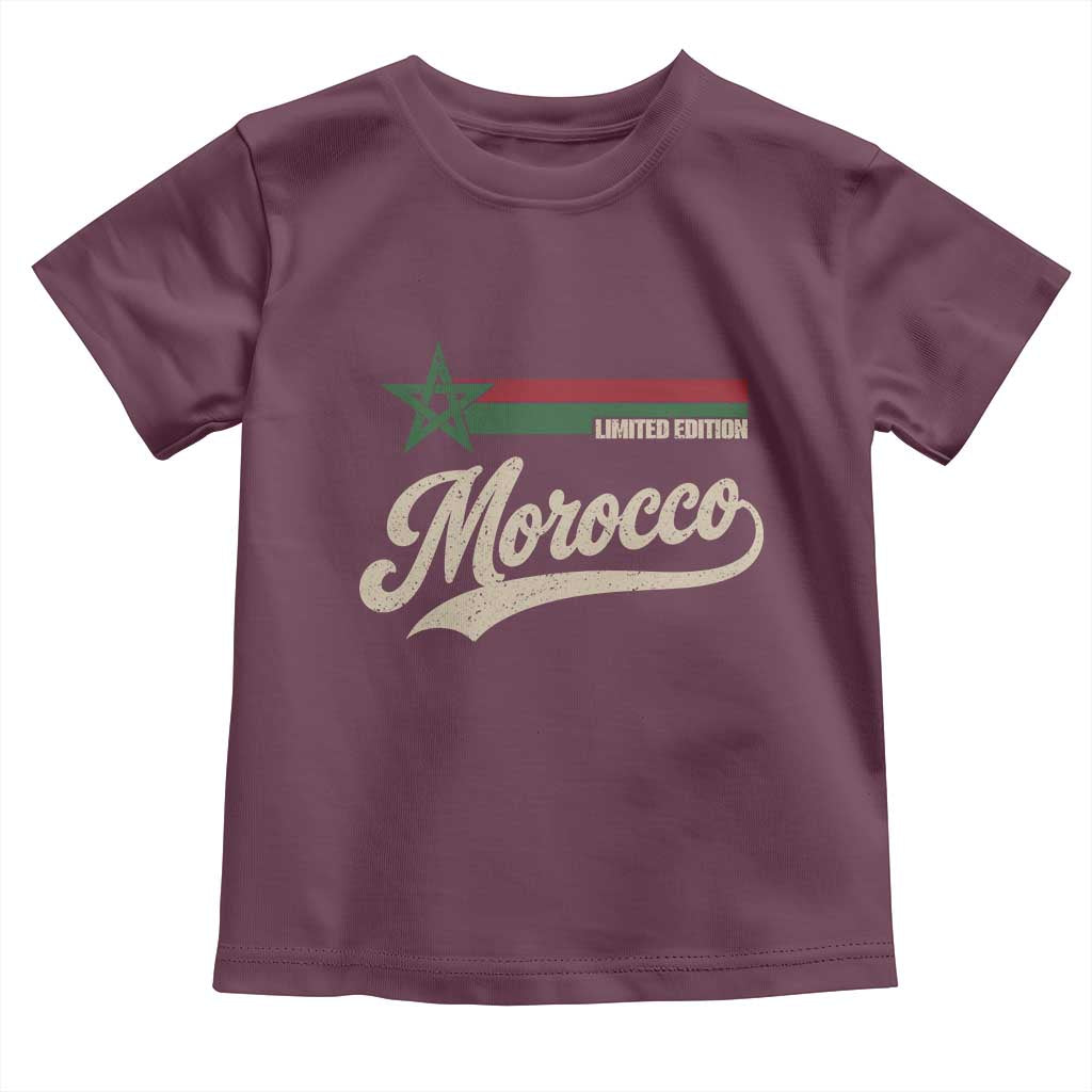 Morocco Toddler T Shirt Limited Edition Vintage Moroccan Pride Retro TS10 Maroon Print Your Wear