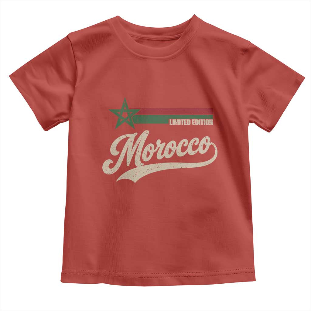 Morocco Toddler T Shirt Limited Edition Vintage Moroccan Pride Retro TS10 Red Print Your Wear